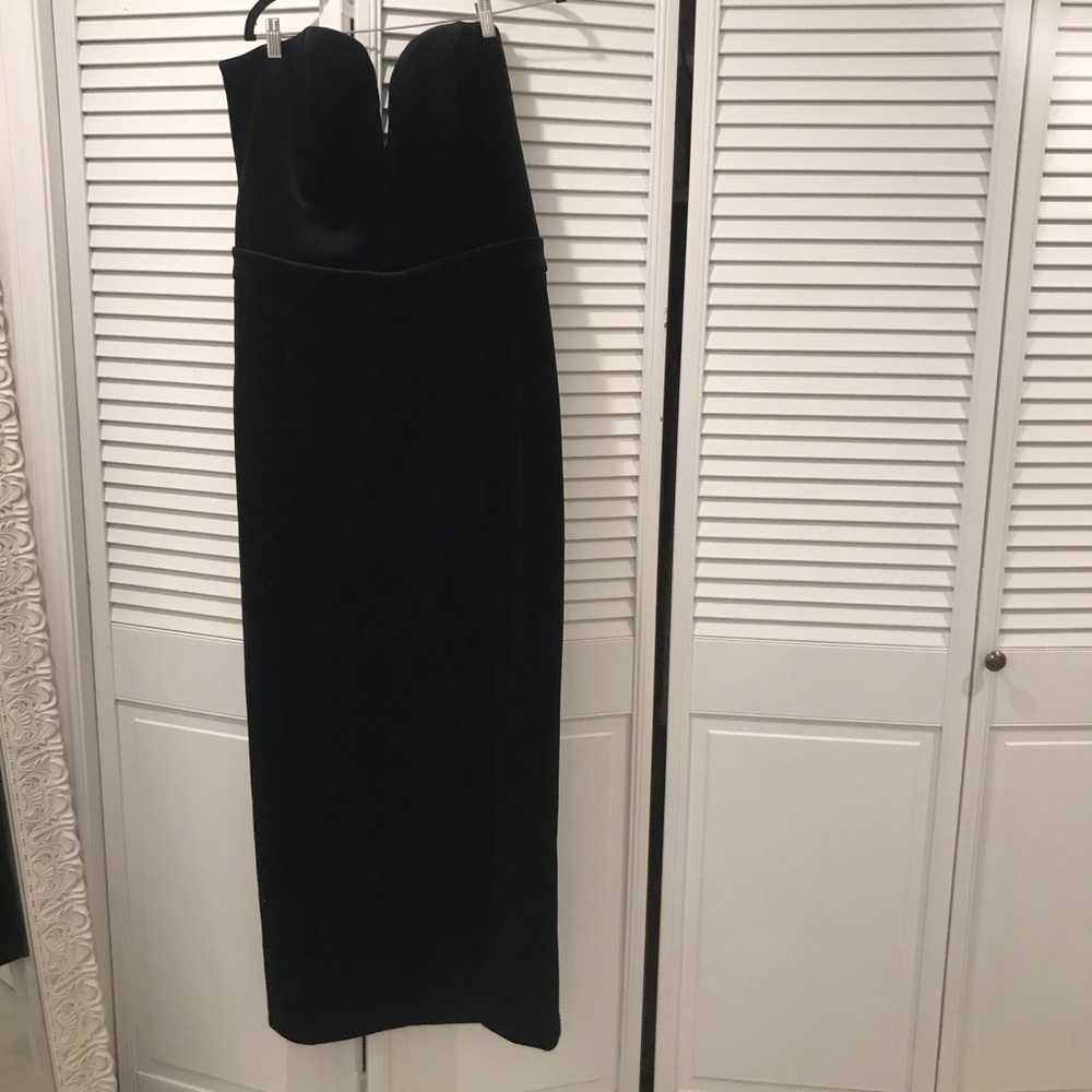 Black suede formal dress